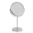 Miroir sur pied chromé, grossissement X 10, diamètre 17,5 cm