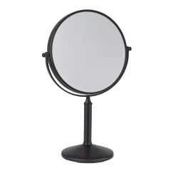 Miroir sur pied noir mat, grossissement X 12, diamètre 20 cm