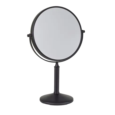 Miroir sur pied noir mat, grossissement X 12, diamètre 20 cm