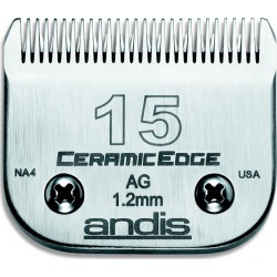 photo de Lame 1.2mm N°15 céramique ANDIS, tête de coupe TC64255 pour tondeuse PRO AGC/AGR/BGC/MBG/SMC