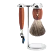 Ensemble de rasage Gillette Fusion MÜHLE VIVO 3 pièces blaireau bois de prunier pur poil noir