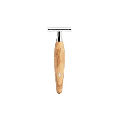 Rasoir de sureté Muhle, rasoir de sécurité collection Kosmo, manche en bois d'olivier