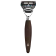 Ensemble de rasage Gillette Fusion 3 pièces Mühle KOSMO bois de Chêne fossilisé Pur gris