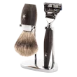 Ensemble de rasage Gillette Fusion 3 pièces Mühle KOSMO bois de Chêne fossilisé Pur gris