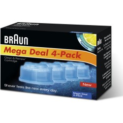 photo de Braun CCR4 Clean & Renew Pack de 4 cartouches liquide nettoyant pour bloc chargeur nettoyeur de rasoir électrique Braun