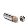 Blaireau de Voyage Muhle, à manche dévissable-étui chromé , brosse en fibre synthétique argentée