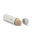 Blaireau de Voyage Muhle, à manche dévissable-étui aluminium anodisé, brosse en fibre synthétique argentée