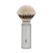 Blaireau de Voyage Muhle, à manche dévissable-étui aluminium anodisé, brosse en fibre synthétique argentée