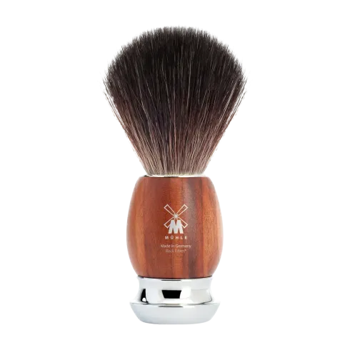 Blaireau Muhle collection Vivo, brosse en fibre synthétique, manche en bois de prunier