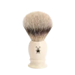 Blaireau Muhle collection Classic, brosse en poil pur argenté, diamètre 19 mm, monture en résine ivoire